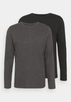 Pier One 2 Pack - Longsleeve - Dark Grey/Black -Pier One 007c88127656457c8f19869283e98031