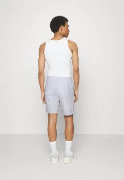 Pier One Pleated Seersucker Short - Shorts - Blue -Pier One 0505307b83204187a2876ecbcc2f0c68