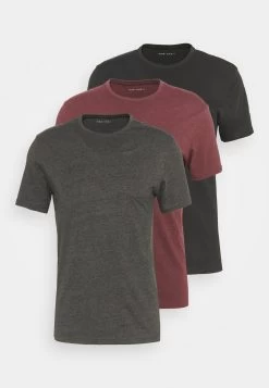 Pier One 3 Pack - T-Shirt Basic - Black/Mottled Dark Grey/Bordeaux -Pier One 3a3d359b577841e6a576172d8b53126f