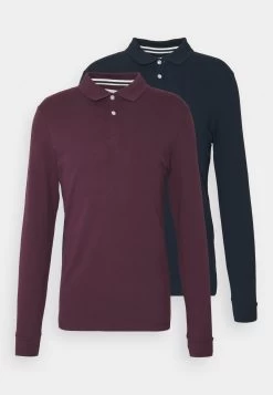 Pier One 2 Pack - Poloshirt - Bordeaux/Dark Blue