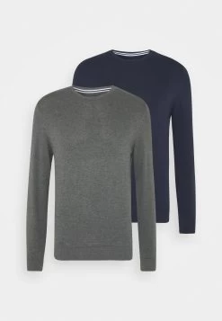 Pier One 2 Pack- Trui - Dark Blue/Mottled Dark Grey