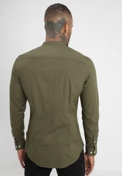 Pier One Muscle Fit Stand- Overhemd - Oliv -Pier One 6203a98ce2074a57aa2427fe331f99cb