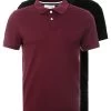 Pier One 2 Pack - Poloshirt - Bordeaux/Black