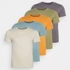 Pier One 5 Pack - T-Shirt Basic - Orange/Dark Blue/Green