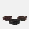 Pier One 3 Pack Unisex - Riem - Black/Brown/Dark Brown