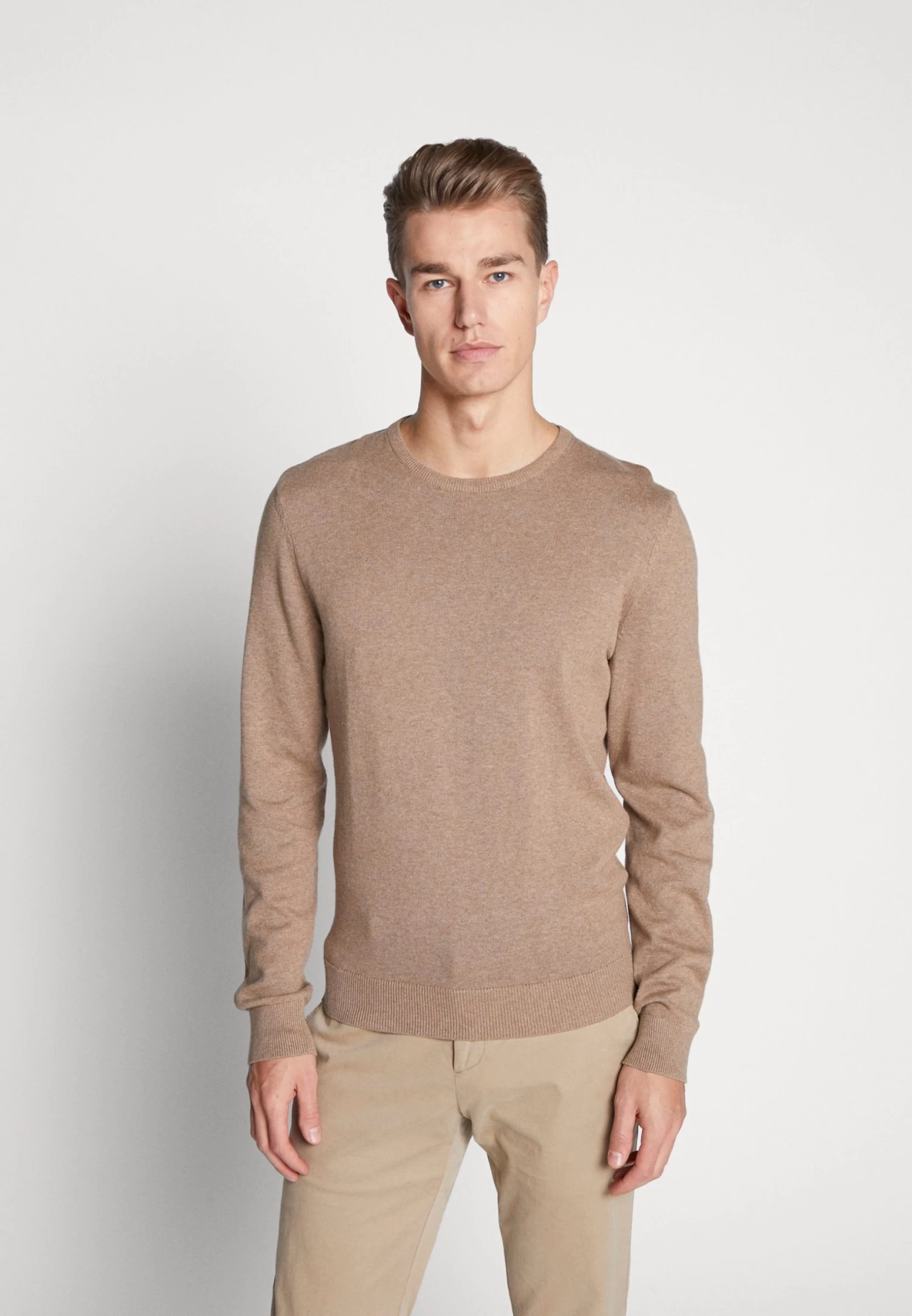 Pier One Basic Crewneck - Trui - Mottled Beige 1 Pier One Basic Crewneck - Trui - Mottled Beige